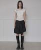 Peulleeoeob Asymmetrical Draped Layered Skirt (Fl-252_Black)