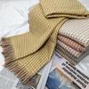 Women Scarf Plaid Winter Warm Tassel Shawl Thick