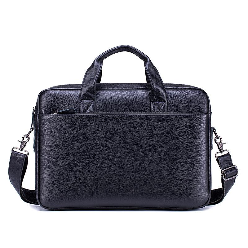 Men s Business Briefcase - Large Capacity Computer Business Briefcase - Leather Lawyer s Carry Bag One Size чёрный