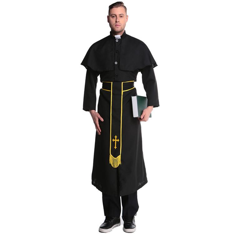 Stylish Unisex Couples Costume For Halloween Featuring Priest And Nun Theme M-xl Sizes
