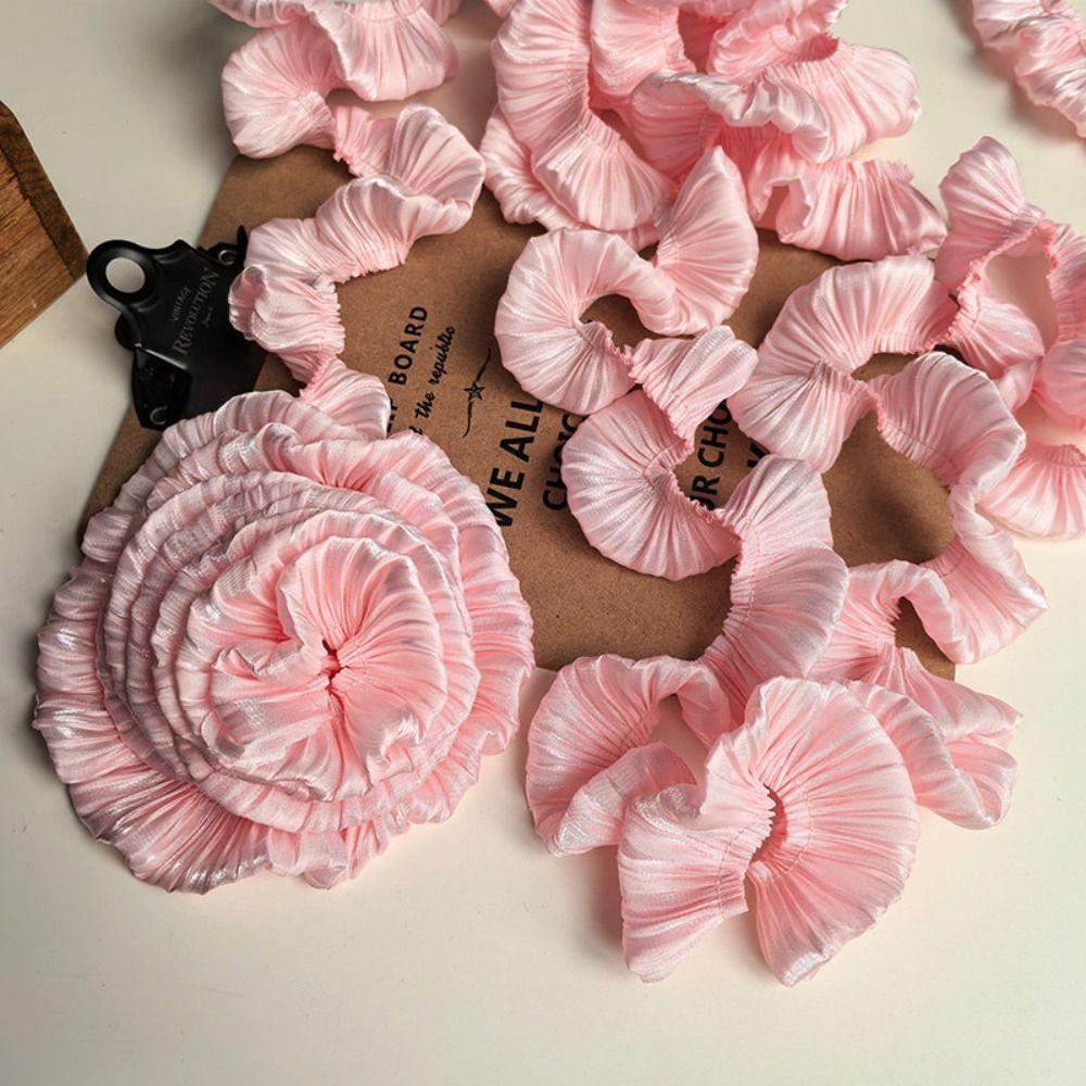 Glitter Ribbon Fabric 5cm*1Yard Ruffle Trim Decoration Lace Fabric  Dolls Clothes