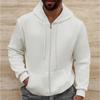 Men's Winter New Waffle Solid Pocket Zipper Long Sleeve Jacket Jacket Hoodie