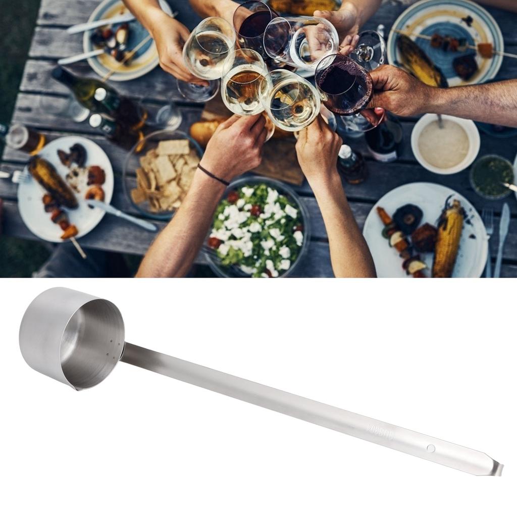 Wine Dipper Spoon with Long Handle Flat Bottom Oil Vinegar Sauce Ladle Kitchen Utensils250ml