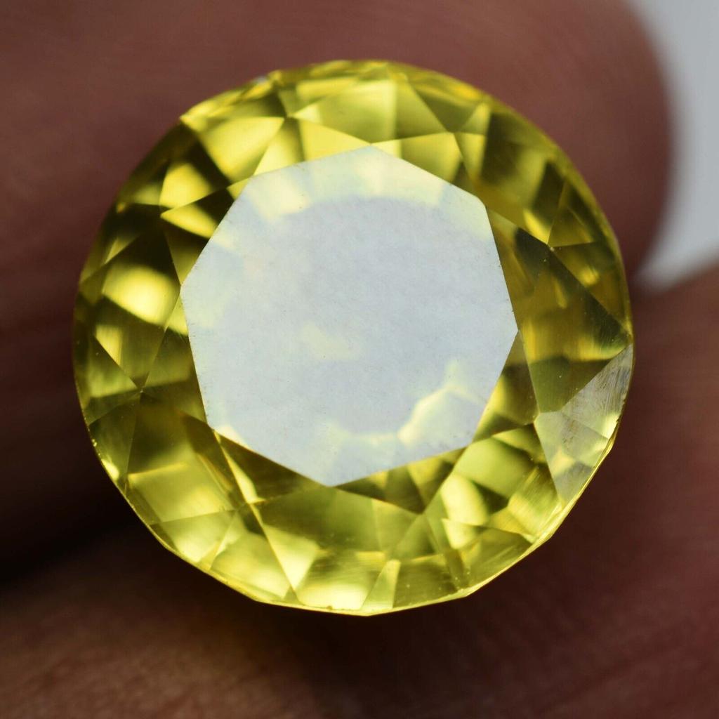 NATURAL Ceylon YELLOW Sapphire 9.20 Carat Round Cut Loose Gemstone CERTIFIED
