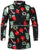 2022 European & American Men's Santa Claus Print Long Sleeve Casual Shirt - 18 Colors
