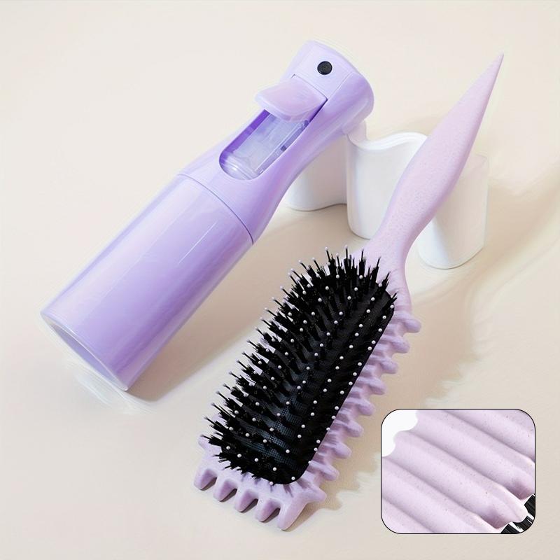 1/2pcs Hair Beauty Set Detangling Candy Brush with Continuous Spray Bottle Soft Curly Hair Care Brush Kit Salon Styling Tools