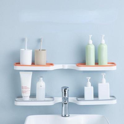 Punch-free Bathroom Revolving Rack Wall-mounted Toilet Washstand Kitchen Wall Storage Rack.