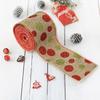 5Yards Round Dot Burlap Ribbon With Wire Edges For Christmas Tree Decorations Crafts Gift Wrapping