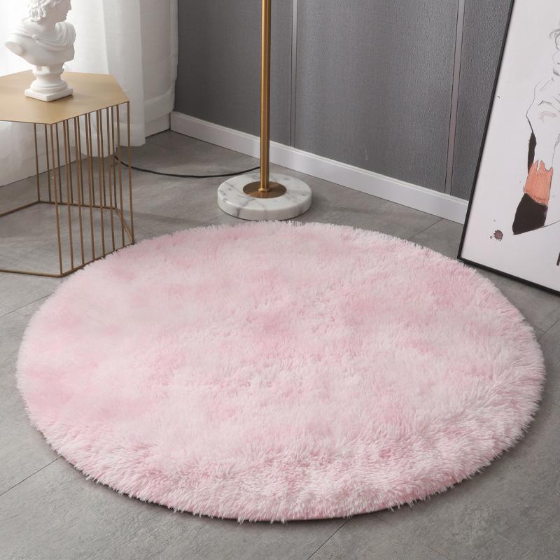 1Pcs Soft Plush Round Rug for Bedroom Home Decor Fluffy Shag Circle Area Rugs Kids Room Classroom Nursery Living Room Decor