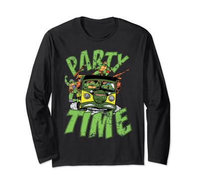 Teenage Mutant Ninja Turtles Gang Retro Party Wagon Long Sleeve T-Shirt