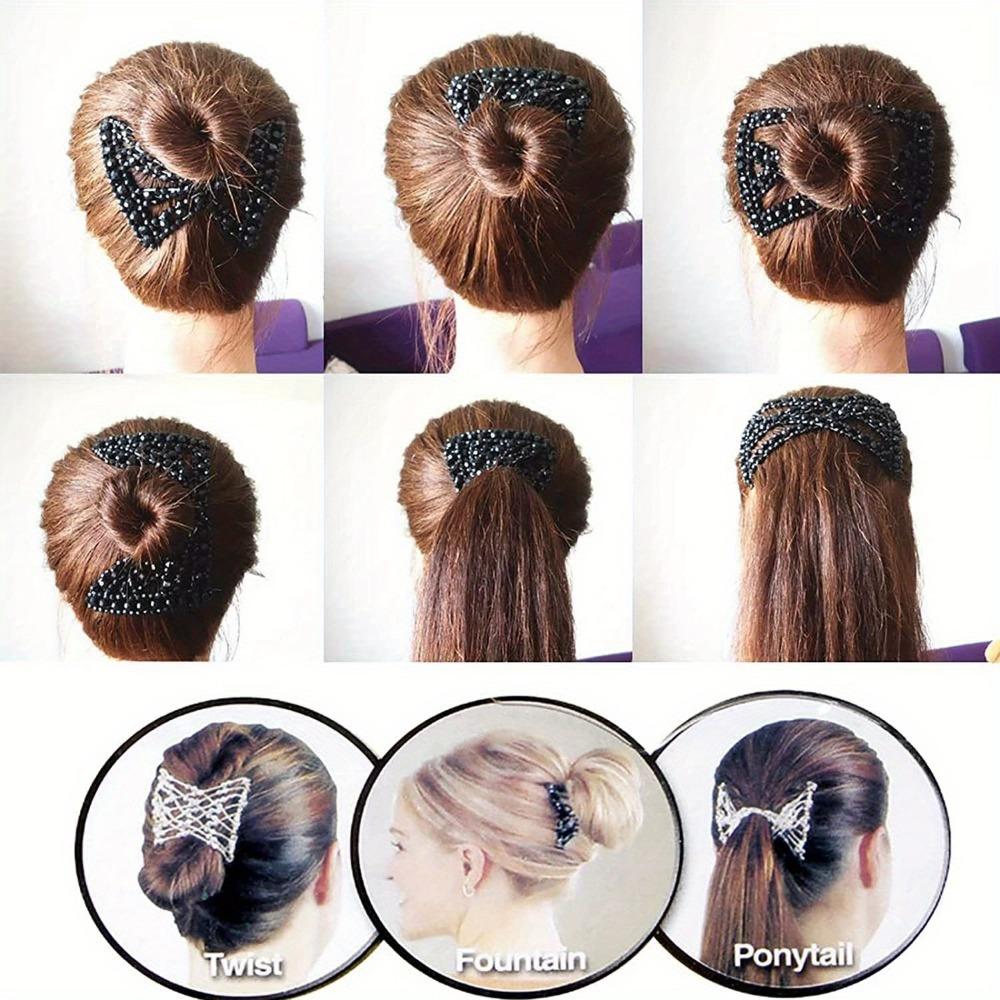 Vintage Magic Hair Comb Stretchy Double Clip Beaded Hairpins for Women Hair Styling