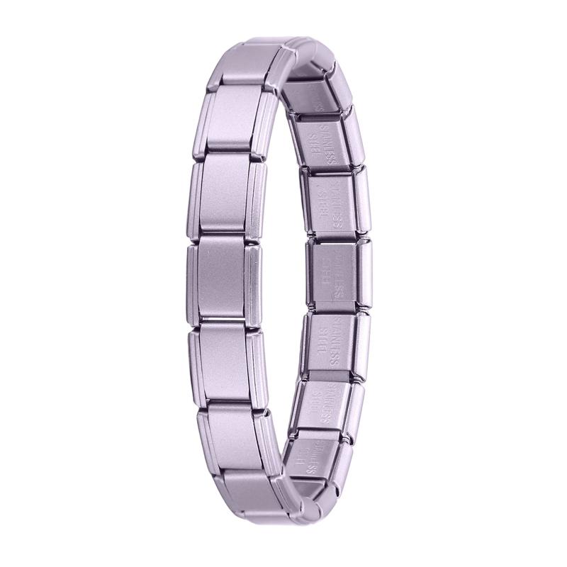 New Solid Color Women Men Jewelry DIY 9MM Width Italian Elastic Charm Bracelet Solid Color Stainless Steel Fashion Bangle