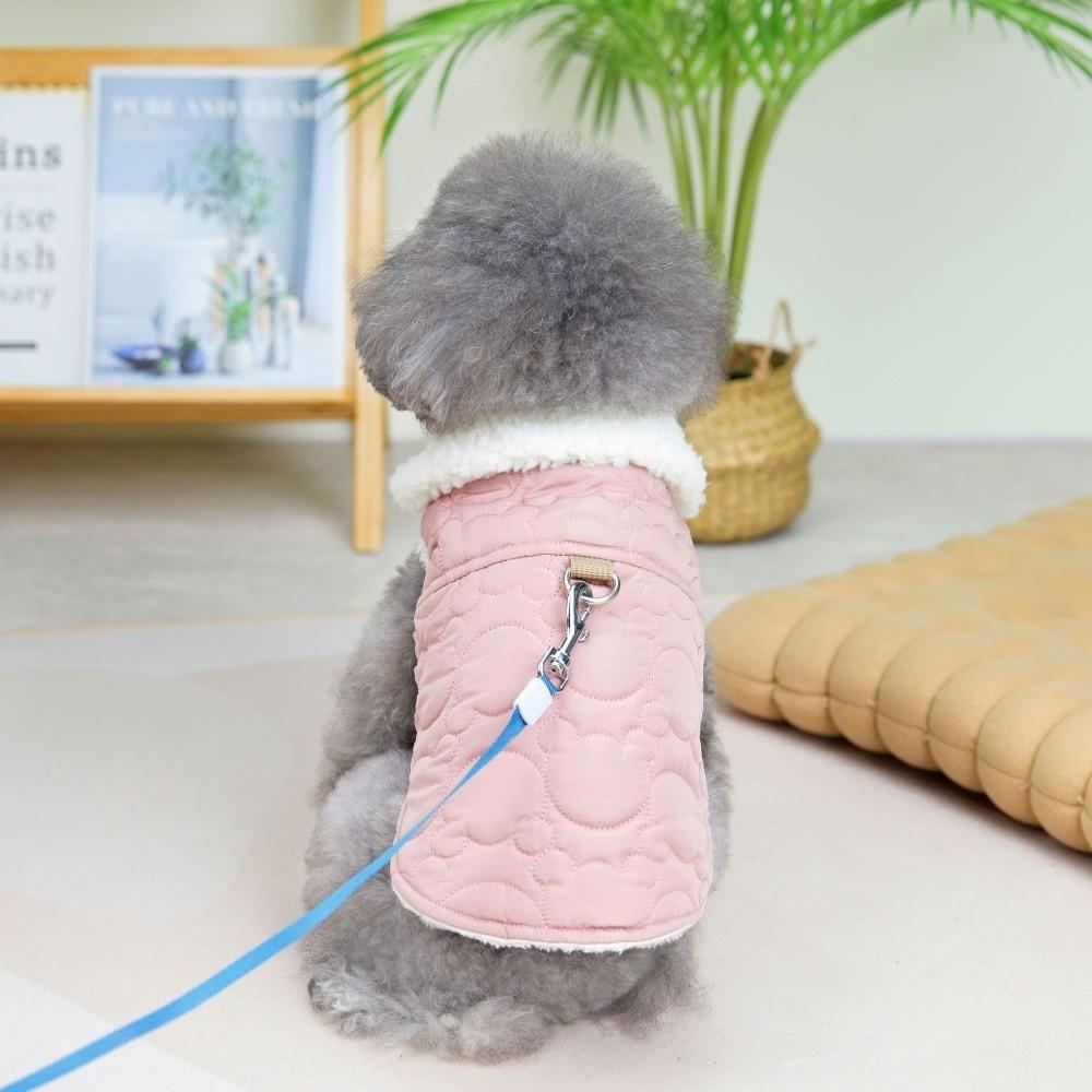 Windproof Dog Hiking Jacket Plush Dog Vest Coat Cute Dog Bodysuit Cat