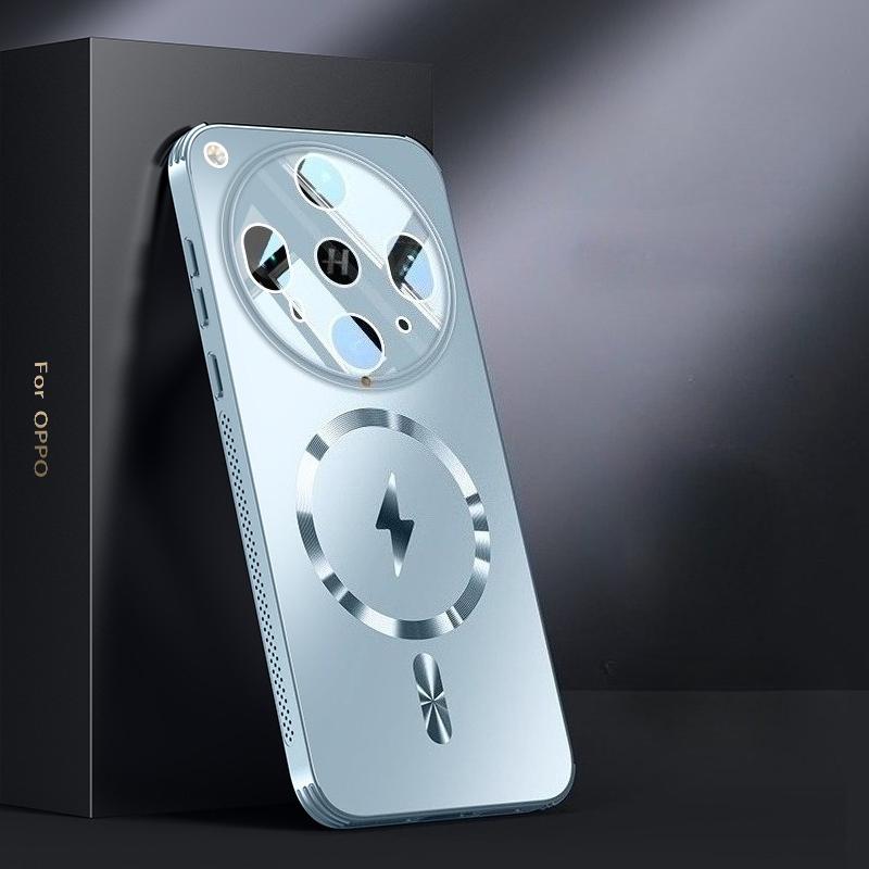 For Magsafe Trådløst Ladeetui for OPPO Find X8 Ultra Magnetisk Frostet Støtsikker Linsefilm Beskyttelse Hardt Deksel for OPPO Find X8s X8 Pro Støtfanger