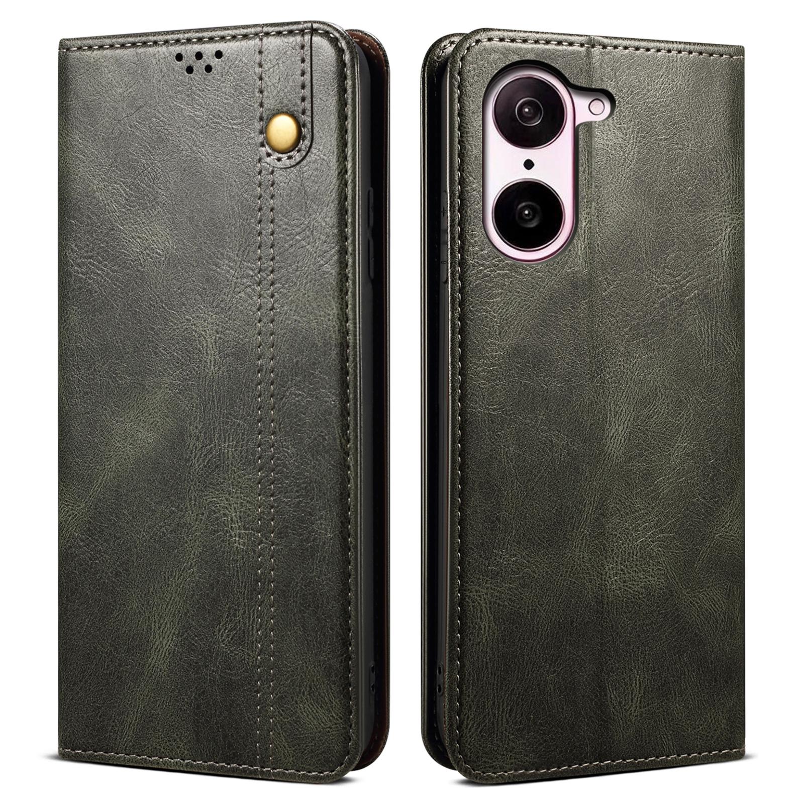 

Чехол-кошелек для OnePlus Nord CE5 5G/Ace 5 Racing 5G из вощеной кожи с текстурой Crazy Horse, подставка, чехол для телефона Green