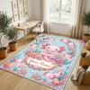 Tropical Theme Soft Crystal Velvet Rug Custom Name & Text Print Non Slip Floor Rug for Bedroom Living Room