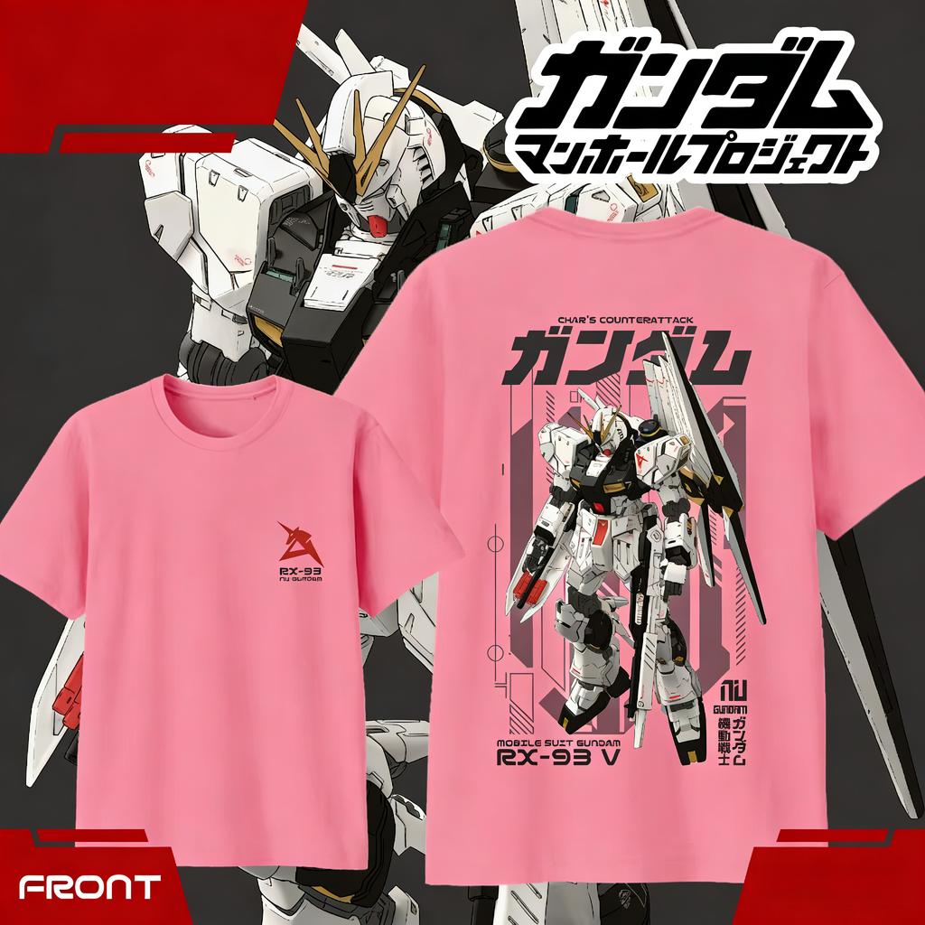 Anime GUNDAM RX93 Cartoon Baumwoll-T-Shirt 2026 Sommer Kinder Unisex Damen Mode Lässiges Kurzarmshirt Streetwear Unisex