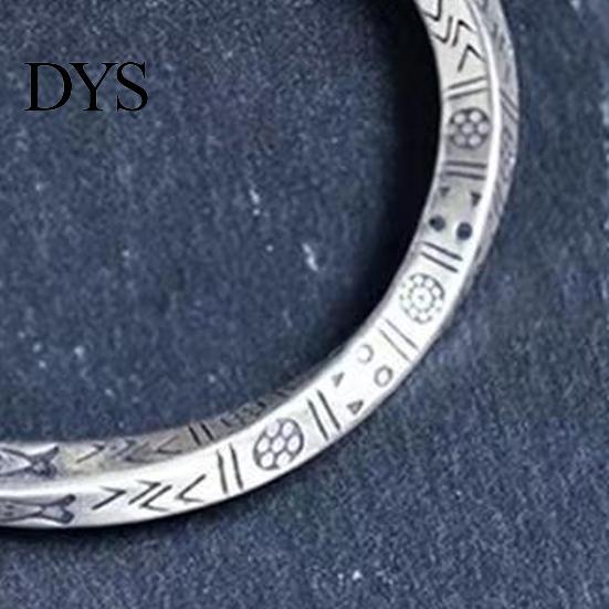 Men Bracelet Opening Adjustable Silver Color Twist Boho Wrist Decoration Easy to Wear Fish Letter Curved Sleeve Jewelry