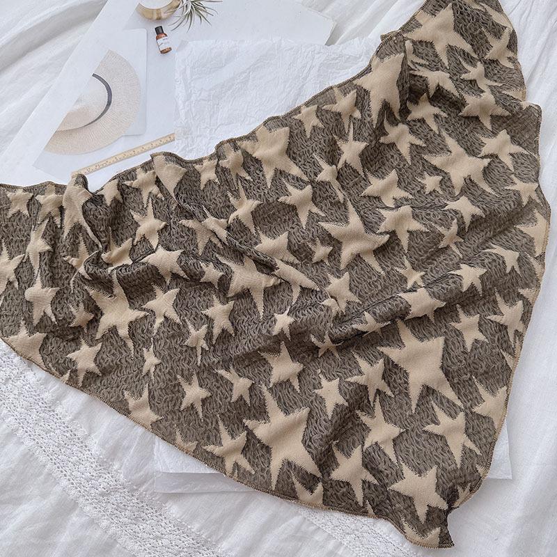 Cool Style Hats Star Subculture Y2K Headscarf Women'S Hip Hop Headscarf Triangular Scarf Hot Girl Silk Scarf Waist Decorations