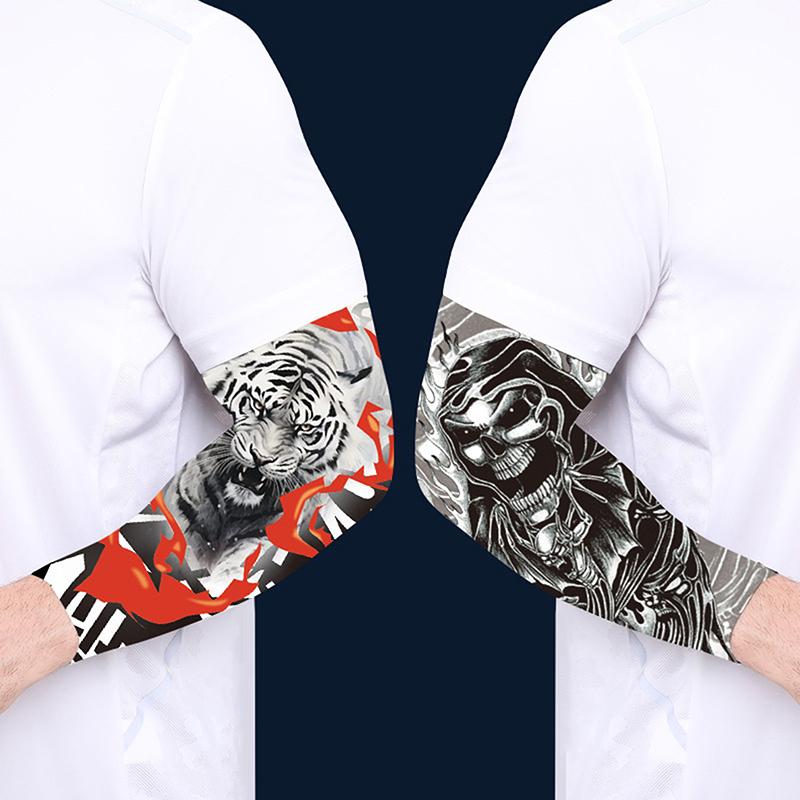 1Pc Arm Covers Flower Cooling Arm Tattoo Sleeve Uv Protection Cycling Gloves Unisex Sunscreen Sleeve Sunscreen Arm Warmers
