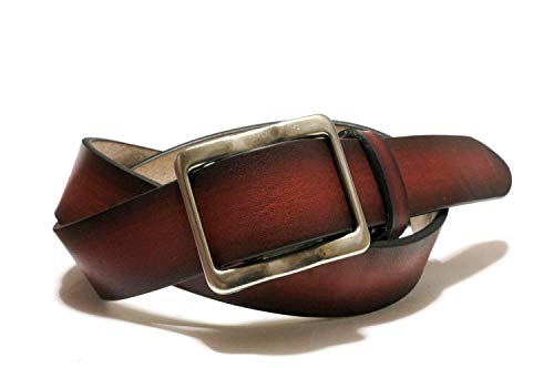 [TOCHIGI LEATHER] Ремень из кожи Tochigi, Ремень из кожи Tochigi, Пряжка-слайдер, Мужской повседневный, Градиентный дизайн, Высококачественная натуральная кожа, Растительного дубления