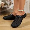 Women's One Foot Stirrup Lazy Baotou Half Slippers Woven Mule Outwear Hundred Cool Slippers