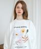 BONIEE Illustration (Fall Flower Dance) Graphic Oversized Sweatshirt White