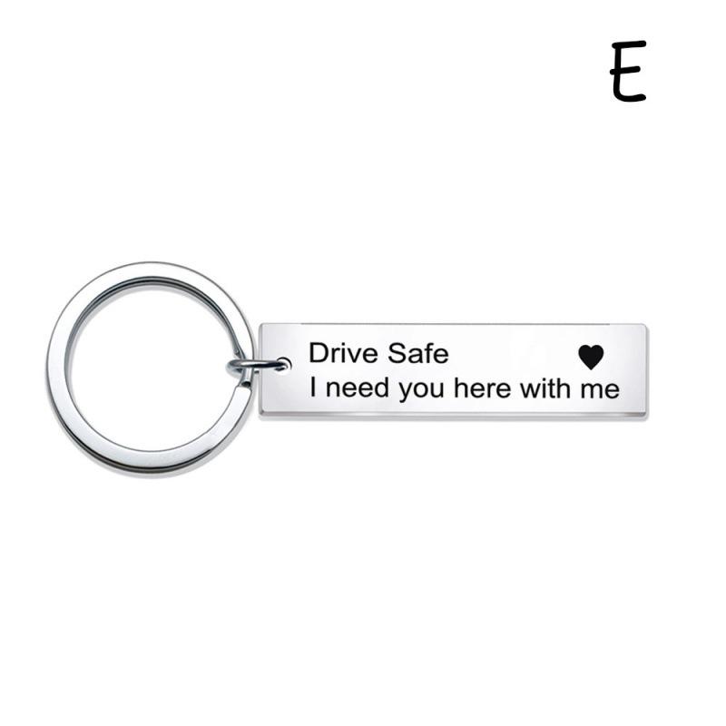 Drive Safe Stainless Steel Keychain: 26 Letters for Car Keys & Husband Jewelry