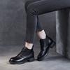 2025 autumn and winter new leather retro British Martin boots V-mouth lace-up ankle small short boots thin boots women's boots