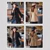 Women's Black Wool Suit Jacket - Autumn/Winter 2025, Petite Fit, Stylish Casual, Thick & Padded