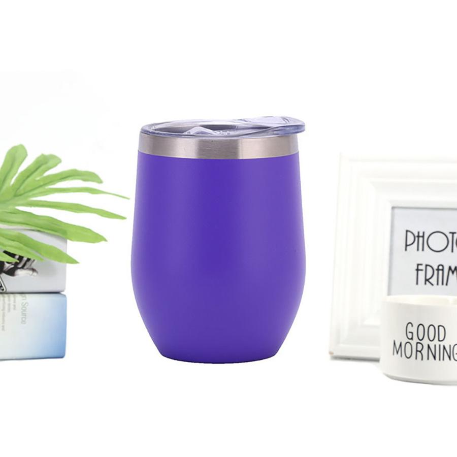 

12oz Eggshell Cup Stainless Steel Vacuum Thermos Cup Double-Layer Vacuum Insulation U-Shaped Egg Cup Portable Office Thermal 12oz фиолетовый