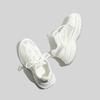 2025 Summer Women's Niche Style Breathable Mesh Chunky Sole Platform Sneakers All-Match White Casual Trainers