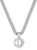 Unisex European & American Silver Letter Clavicle and Cuban Chain - Perfect Holiday Gift