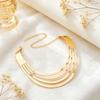 Accessories Necklace Ring Gold Striped Collar Simple and Elegant