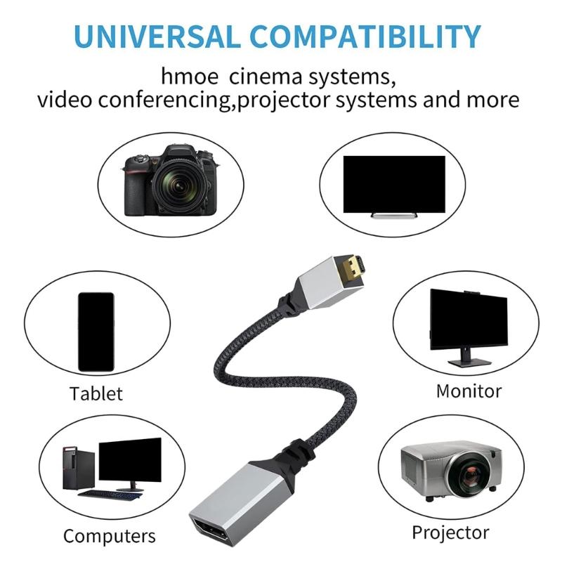 Fast Speed Video Male to Female Connector Cable Conversion Wire Line Supports 4K 60Hz for Home Entertainment