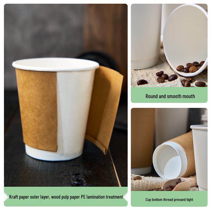 COFLYEE Einweg-Anti-Verbrühungs-Papierkaffeebecher