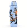 1PC Retro Bicycle Floral Basket 750ml Color Plastic Sports Water Bottle Leakproof Flip Straw Lid Suitable for Sports Office Home Use