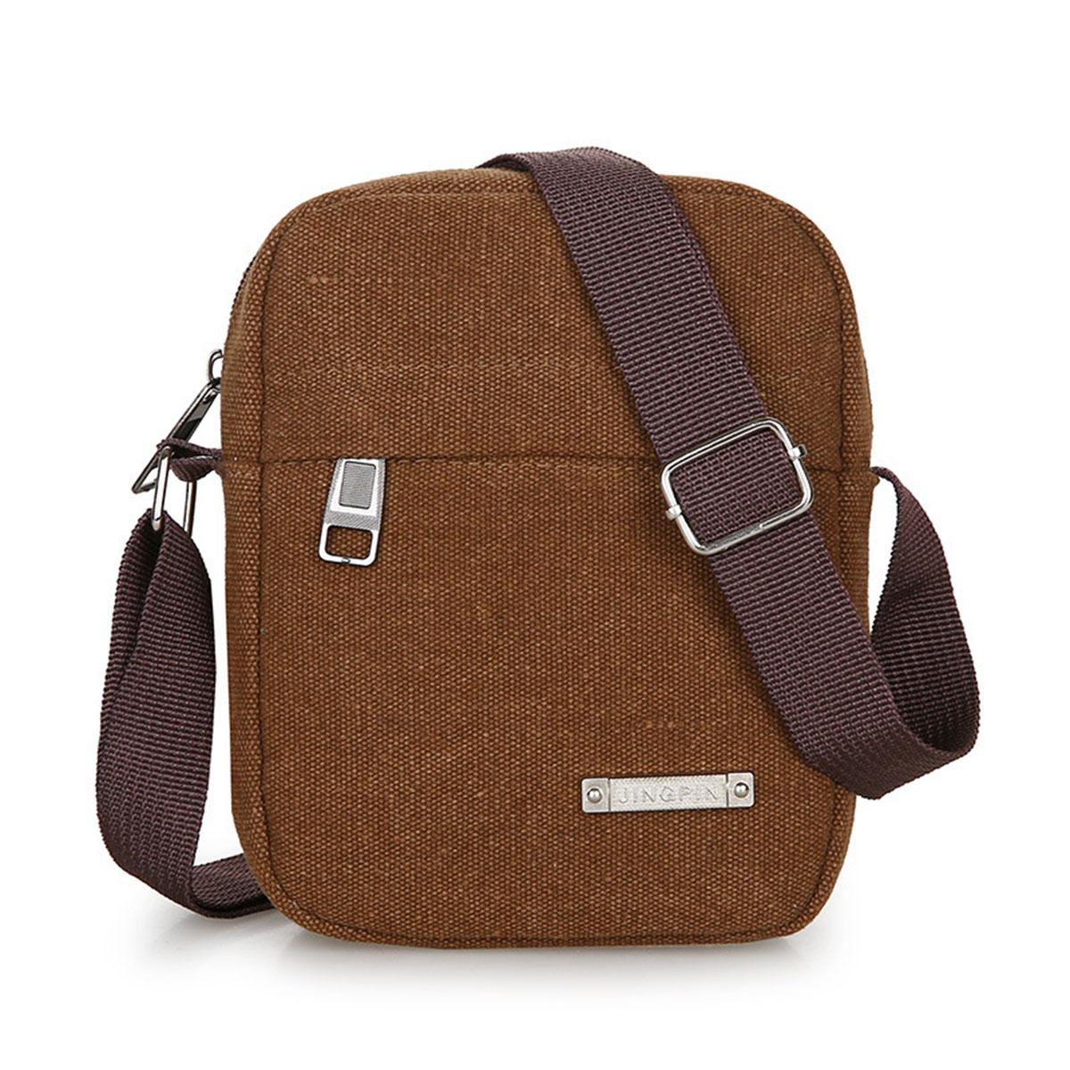 

Men s Casual Canvas Shoulder Bag Crossbody Phe Pouch Small Backpack Leisure Tote Handbag for Men верблюд