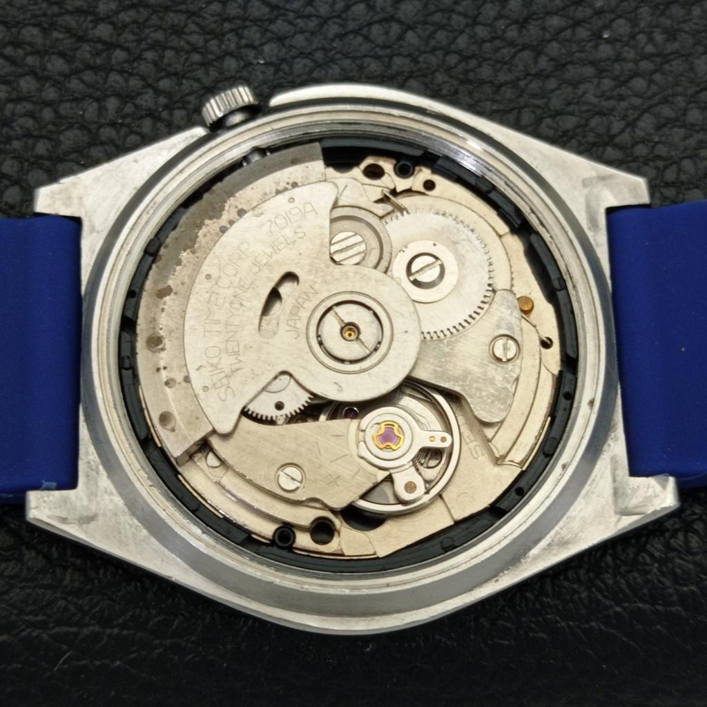 VINTAGE SEIKO 5 AUTOMATIC 7019A JAPAN MENS BLUE COLOR DIAL WATCH a500800-5 R154-a500800