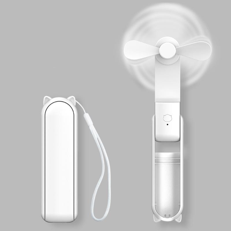 Mini Fan 3 IN 1 Rechargeable Hand Fan Foldable Small Fan with Power Bank Function 2000mAh Cooling Fan