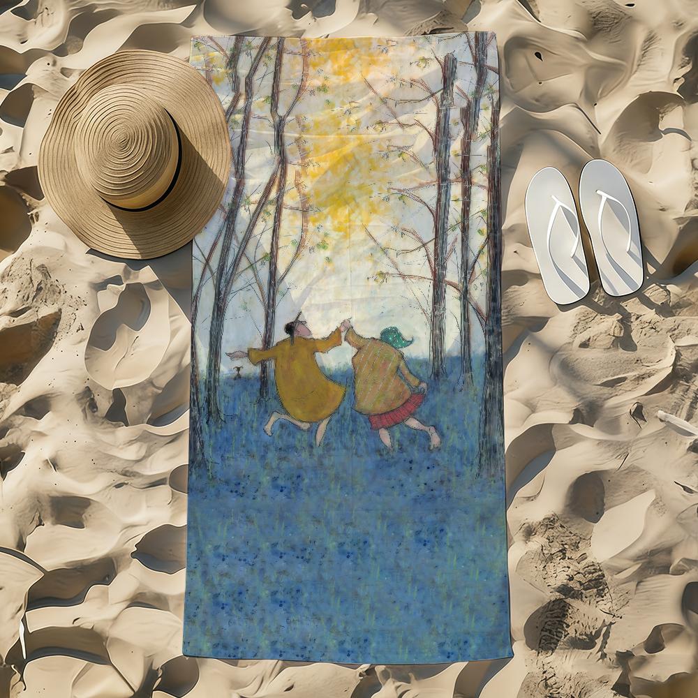 S-sam Toft Art Towel Beach Towel Oversized Quick Dry Towel Absorbent Soft Swim BeachTowels for Men Women