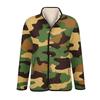 Women's Floral Print Stand Up Collar Pleated Cotton Long Sleeved Button Cotton Jacket