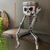 Piston Skull Face Sculpture Resin Gear Ornament Steampunk Decor Unique Art Piece