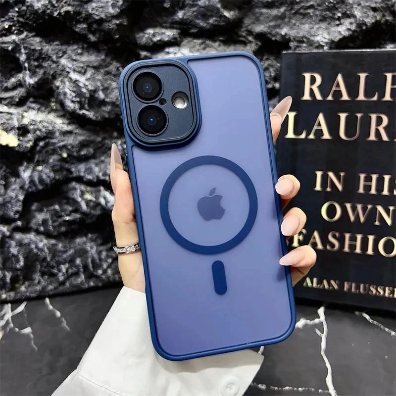 Desert Gold Luxury For Magsafe Wireless Charging Magnetic Case For Iphone 11 12 13 14 15 16 Pro Max Plus Matte Clear Armor Cover