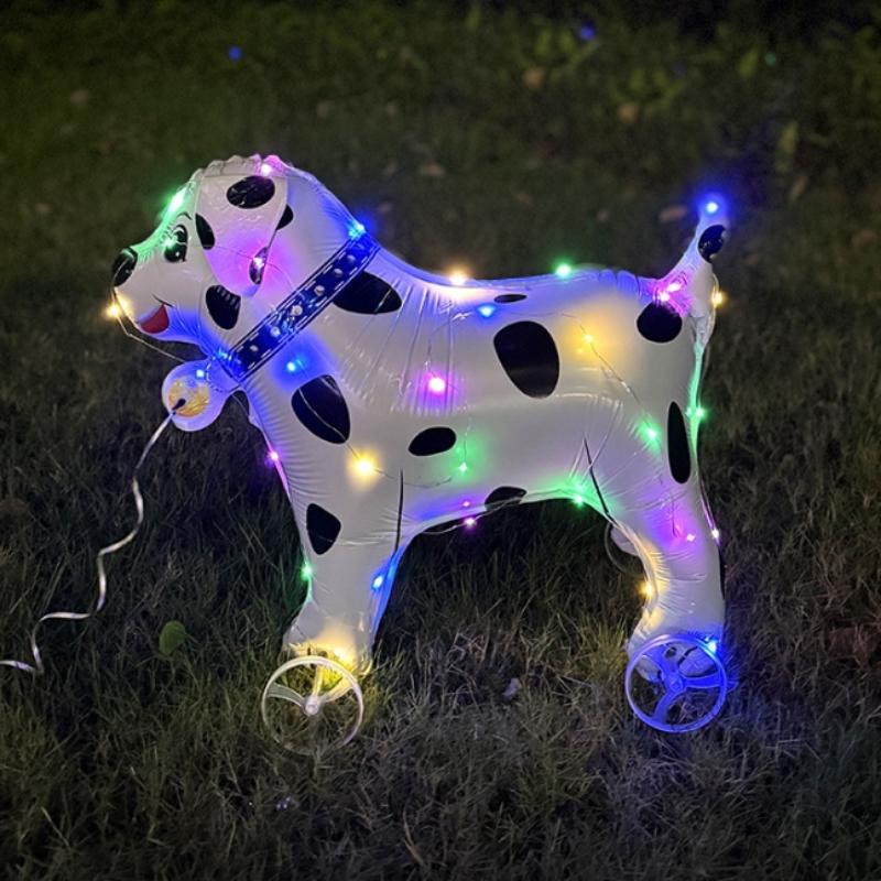4D Cartoon Glow Foil Balloons Elephant Stand Walking Balloon With Wheel For Kids Birthday Party Decoration Baby Shower