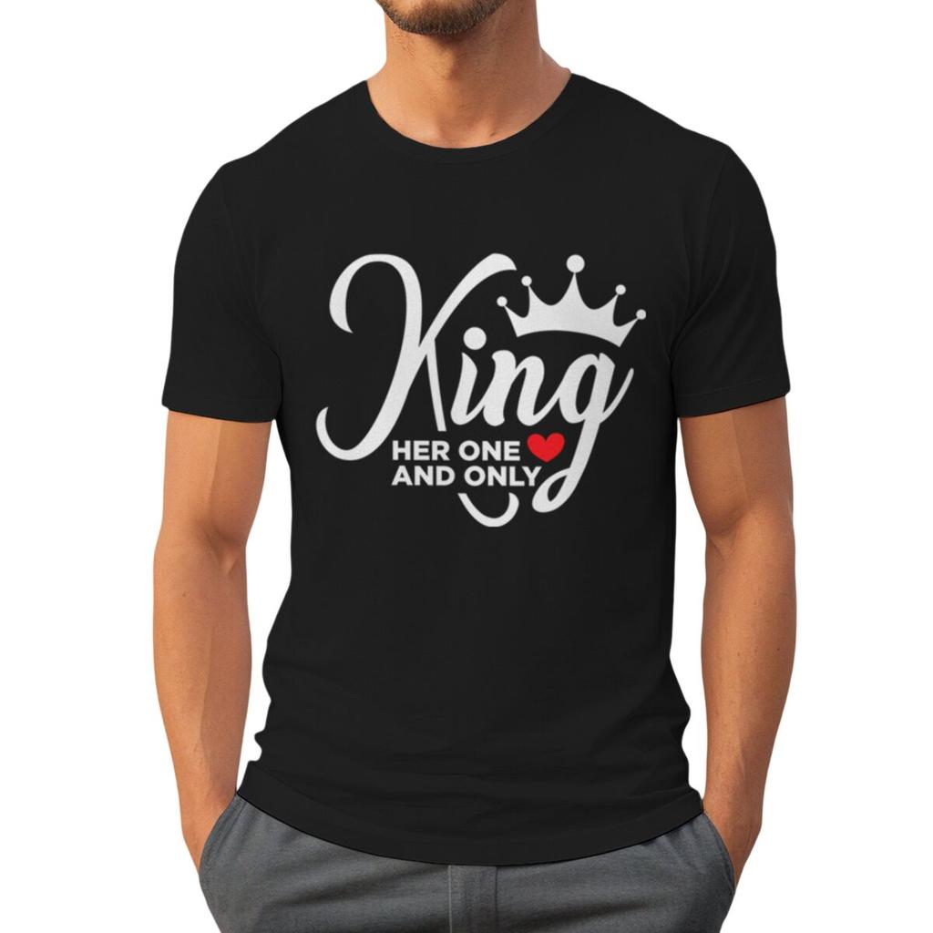 King Queen Hisher One And Only Print T Shirt Valentines Day Gifts Shirts Unisex Unisex King Queen Crown Couple Matching Tshirts