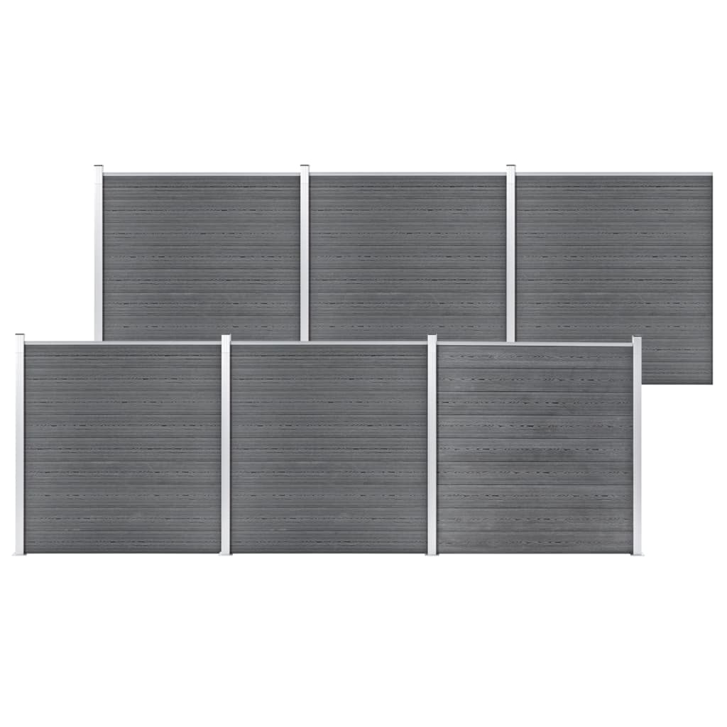 Garden Fence WPC 1045 X 186 Cm Grey