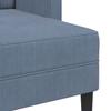 2 Seater L Shaped Sofa with Chaise Longue Blue 125 cm Linen