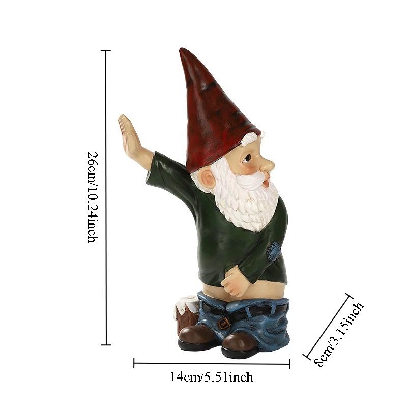 Cartoon Gnomes Statue Outdoor Garden Yard Decorations Cute Funny Dwarf Statue Middle Finger Gnome Creative Tree Hanging Ornament