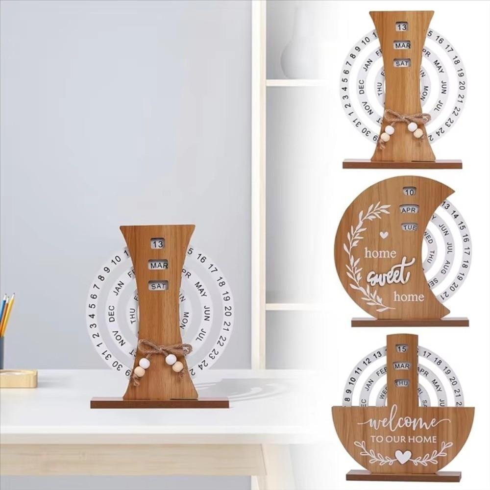 Reusable Manual Rotating Desk Calendar Aesthetic Rotatable Desk Ornament  Office